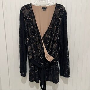 City Chic Black Lace Blouse